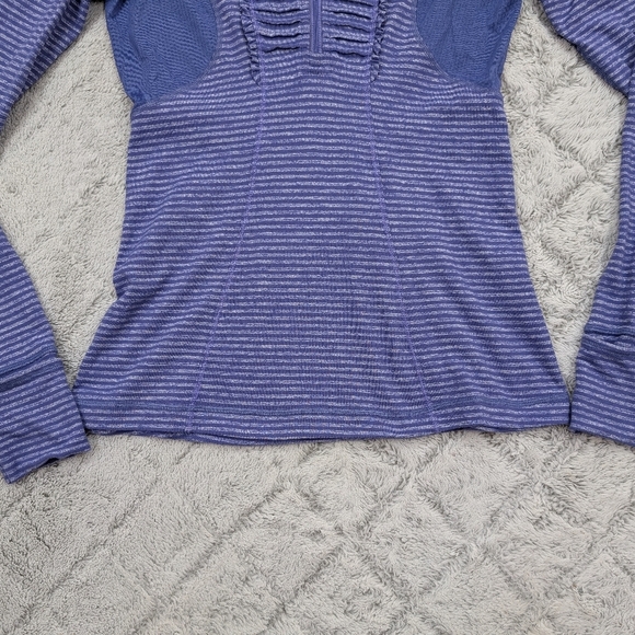 Lululemon Jacket Womens 6 Purple Stripe Run Your Heart Out Pullover ½ Zip - Picture 3 of 9
